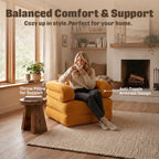 3-in-1 Convertible Folding Sofa Bed, Floor Futon Couch Cloud Shaped Corduroy Upholstered, High-Density Foam Ultra-Soft Comfy Lounge Bean Bag Chair, Versatile Pull-Out Sleeper for Living Room Guest