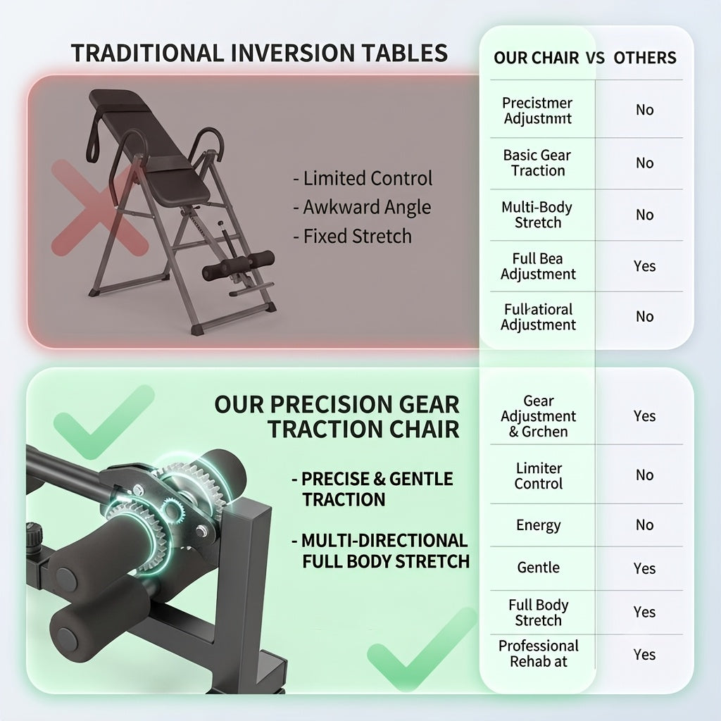 Neck And Back Stretching Table, Multi-Speed Adjustable Cervical And Lumbar Spine Stretching Bench, Portable Home Spinal Extender with Rolling Wheels, Suitable for Home Stretching And Relaxation. Fitness for Adults, Dedicated to Stretching