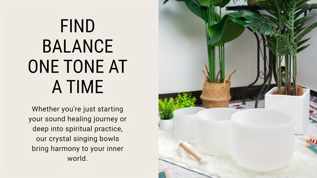 7-11Inch Quartz Crystal Singing Bowls Set of 3 Pure White for Mindfulness Meditation Yoga Sound Bowls with Case And Mallet