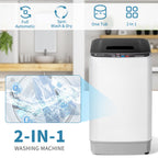Full Automatic Washing Machine, 15.6/17.6/17.8/25Lbs Top Load Portable Washer with Drain Pump, 10 Wash Programs 8 Water Level Washer and Dryer Combo, 2 in 1 Washer and Dryer for Apartments, RV, Camping