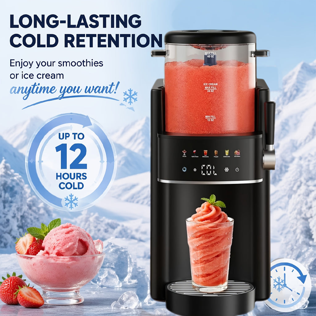 2-in-1 Ice Cream Maker, 40oz High Capacity, 12-Hour Cold Retention, Dishwasher Safe, No Ice Needed, Rapid Cooling and Temperature Control, Includes Recipes, Multi-Functional, Great Gift for Friends and Family