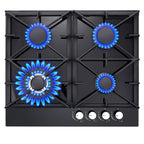 Gas Cooktop for Everyday Meal Preparation, 24-Inch Four-Burner Design for Kitchen Cooking Tasks
