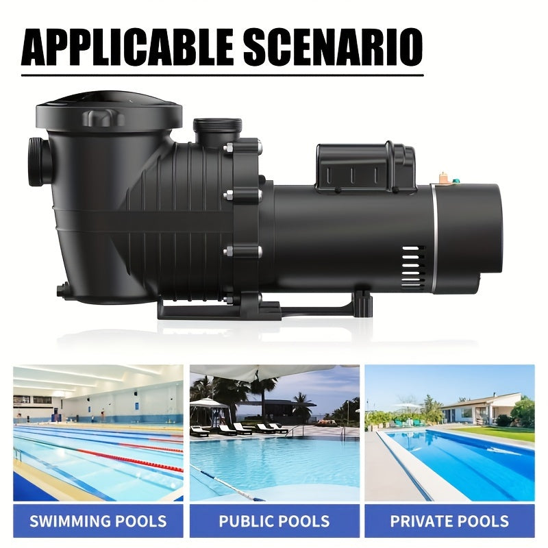 [Pool Pump 4500GPH] 1.5HP Dual Voltage/Dual Speed Pool Pump Inground, 4500GPH Flow, 42ft Head Lift, Self-Priming Water Pump for Inground/Above Ground/Seawater Pools And Hot Tubs, 115V Or 115V/230V 60Hz AC