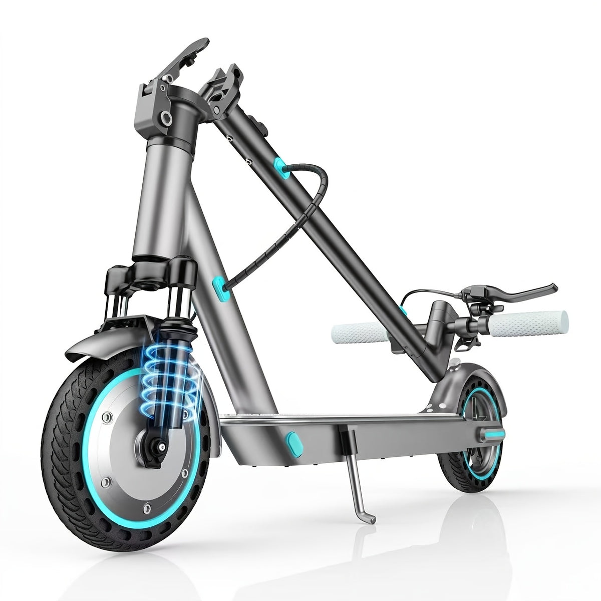 Electric Scooter with 350W Motor, 8.5" Solid Tires, Display, 3-Speed, Long Range 15 Miles, Foldable And Portable - Scooter for Urban Commuting, Suitable for Adults, Gift for Family And Friends