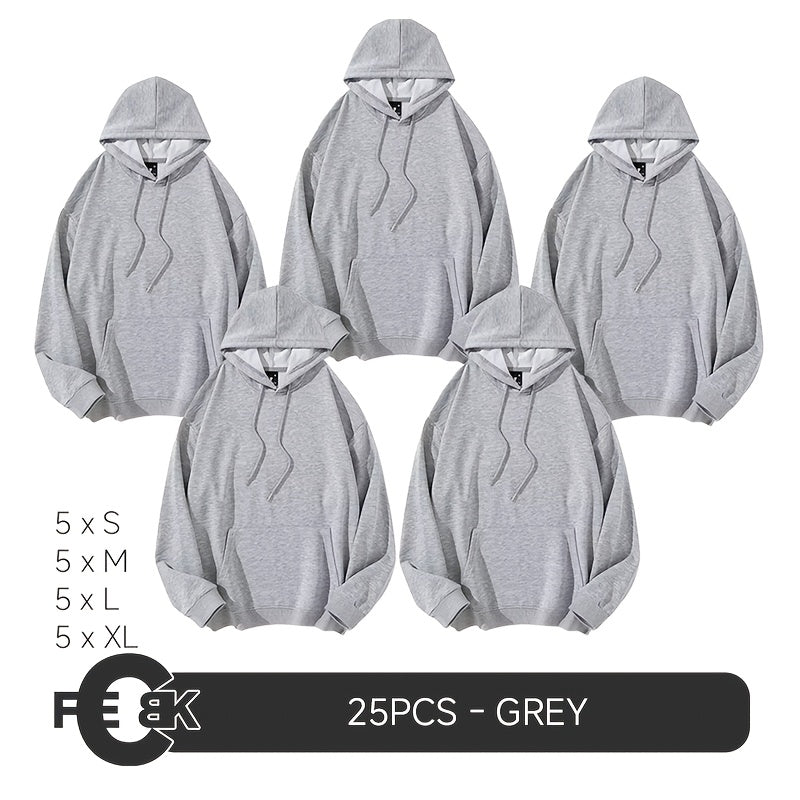 25pcs Pack Polyester Hoodie Sublimation Blank Shirts Mix Size, Mix Bright Colors, Mix Deep Colors, Blank Sublimation Hoodie Pakcs Suit For Heat Tranfer Printing & Crafting