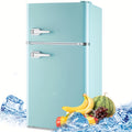 WANAI 3.5 Cu. Ft Mini Fridge with Freezer 2 Doors Mini Fridge Small Refrigerator with Adjustable Thermostat, Shelves Retro Mini Fridge for Dorm, Office, Bedroom, Apartment Black