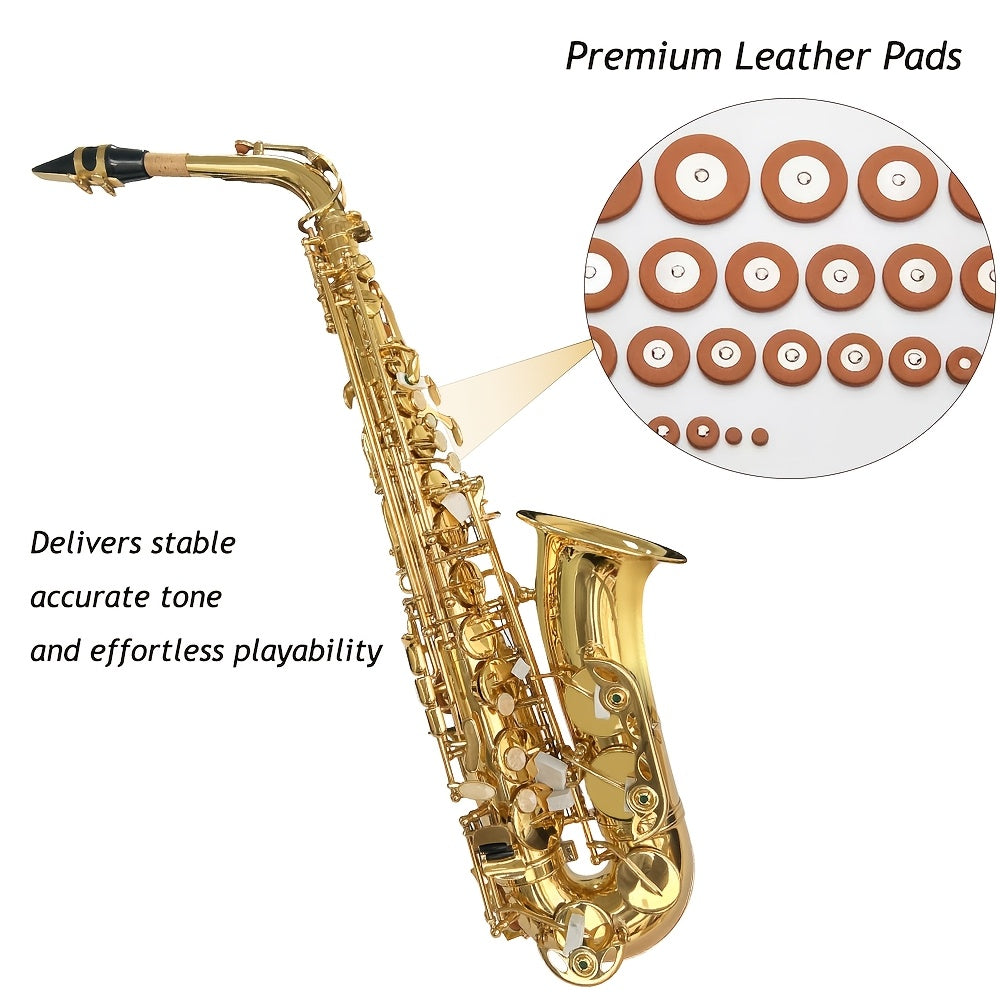 WUQIMUSC Alto And Soprano Saxophone | E-Flat Alto/B-Flat Soprano Available | Multiple Colors And Golden Lacquer End | Handcrafted | Full Kit with Case And Mouthpiece | Ideal Easter Gift for Friends, Him And Her Wind Instruments