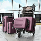 Nested Hardside Luggage Set in Purple, 4 Piece - TSA Compliant