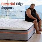 10/12 Inch Full Queen Size Memory Foam Mattress | Ergonomically Designed, Medium Firm Hybrid Mattress Featuring Pocket Springs, Grey Quilted Cover, Fire-Resistant