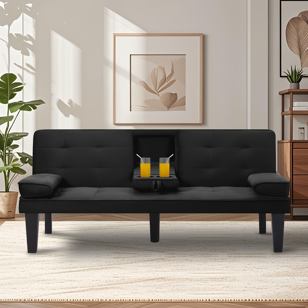 Foldable Sofa Bed with Frame & Fabric Upholstery - Space-Saving Convertible Bed/Sofa for Small Apartments, Dorms, Studios - Modern Sleeper Sofa, Assembly, Comfortable Daybed & Night Rest for Urban Living