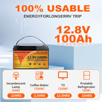 12.8V 100Ah LiFePO4 Battery,Group 31, Built-in 100A BMS, Grade A Battery Cell Deep Cycles, Max.1280Wh Energy, 10 Years Lifetime, Support in Series/Parallel, Perfect for Trolling Motors, RVs, Yacht, Marine, Boat, Solar Off-Grid