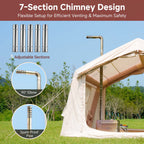 Wood Burning Sauna Hot Tent Stove, 2 in 1 Tent Wood Burning Stove with Chimney Pipe for Outdoor Camping Heating
