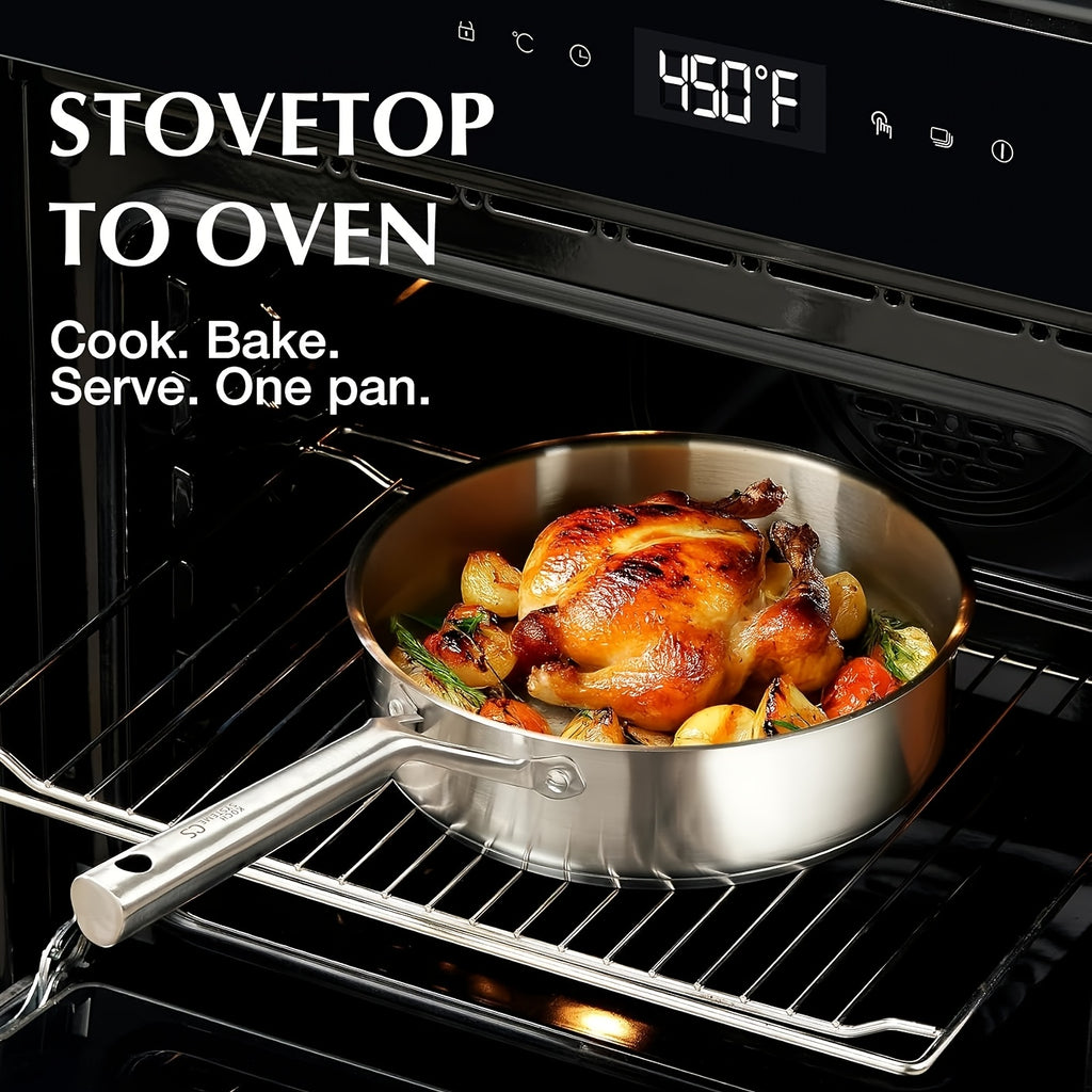17pcs Stainless Steel Cookware Set, 17pcs Stainless Steel Pots And Pans Set for Home Cooking, Stainless Steel Kitchen Set Suitable for All Stoves, Induction Cookware Set, Oven & Dishwasher Safe