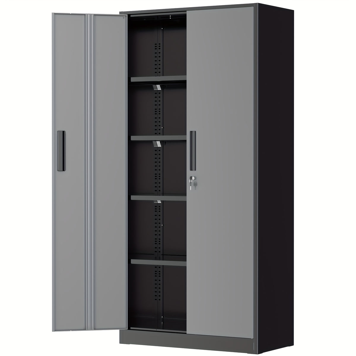 71"H Metal Storage Lockers with Locking Doors And 4 Adjustable Shelves for Hallway, Home Office, Garage, Entrance Hall Storage Cabinet