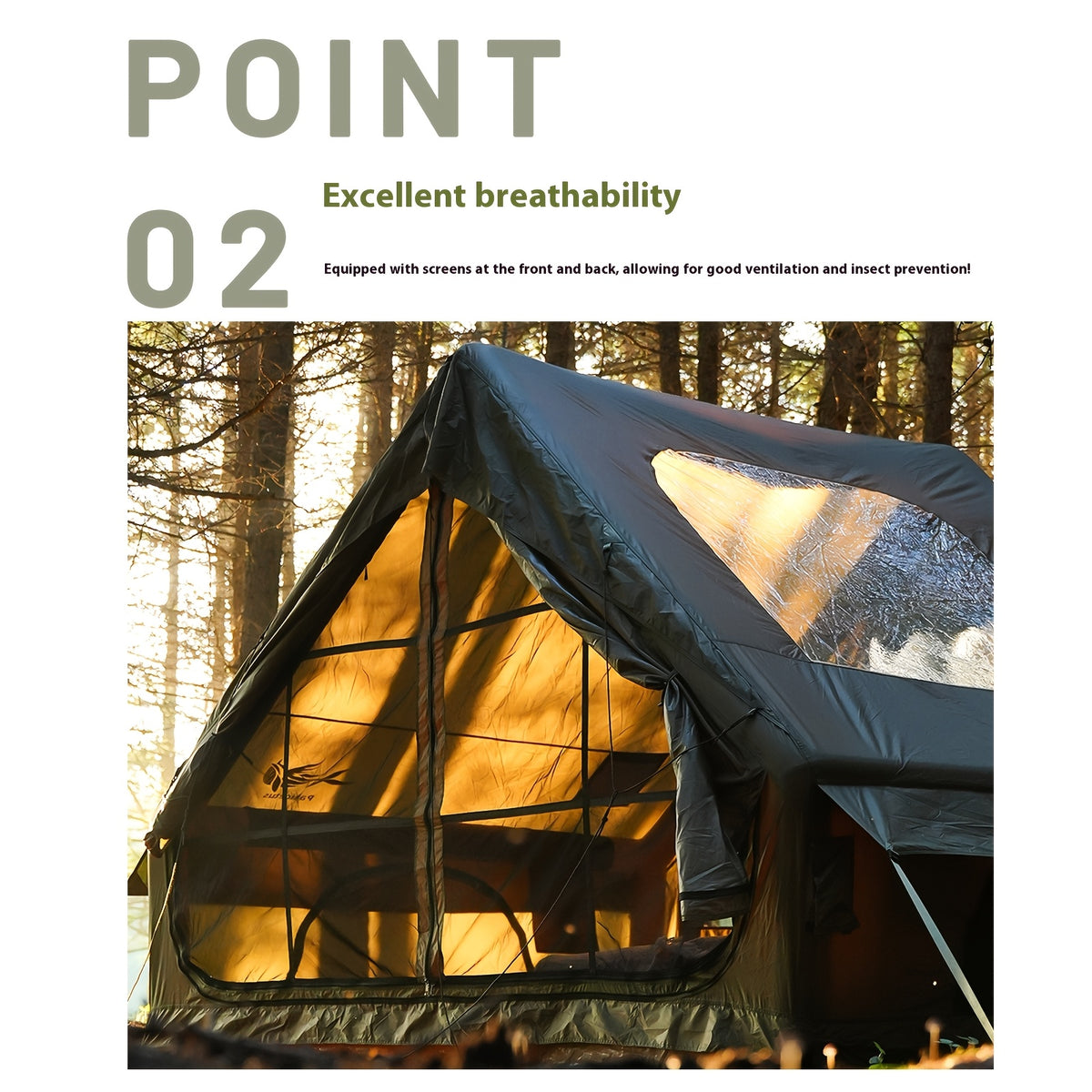 PAKICETUS Premium Inflatable Camping Tent For 4-6 Person, Summer Glamping With Quick Air-Flow & Breathable Mesh, 4 Season All-Weather Shelter, Luxury Large Air Tent With Manual Pump, Easy Setup Heavy-Duty Windproof Family Outdoor House