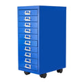 File Cabinet with MINI size Metal File Organizer Document Organizer, 10 Tier with 10 Drawer for Home Office, Office Desk File Blue