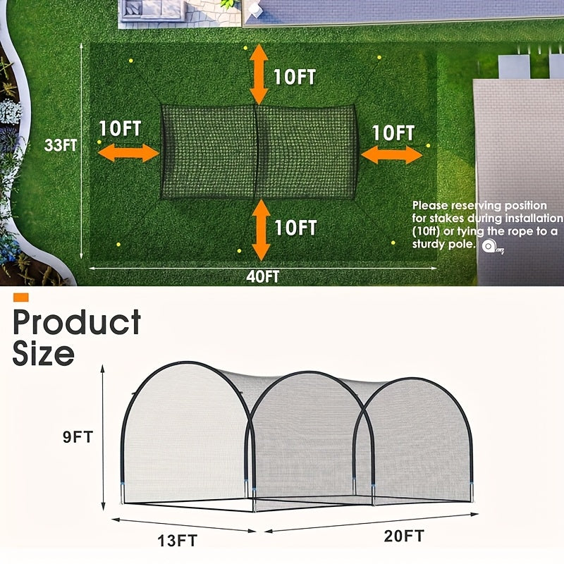 Baseball Batting Cage 20/30Ft for Backyard, Baseball Training Equipment Netting Cages, Golf Softball Baseball Nets for Batting with Frame And Net, Hitting And Pitching Practice