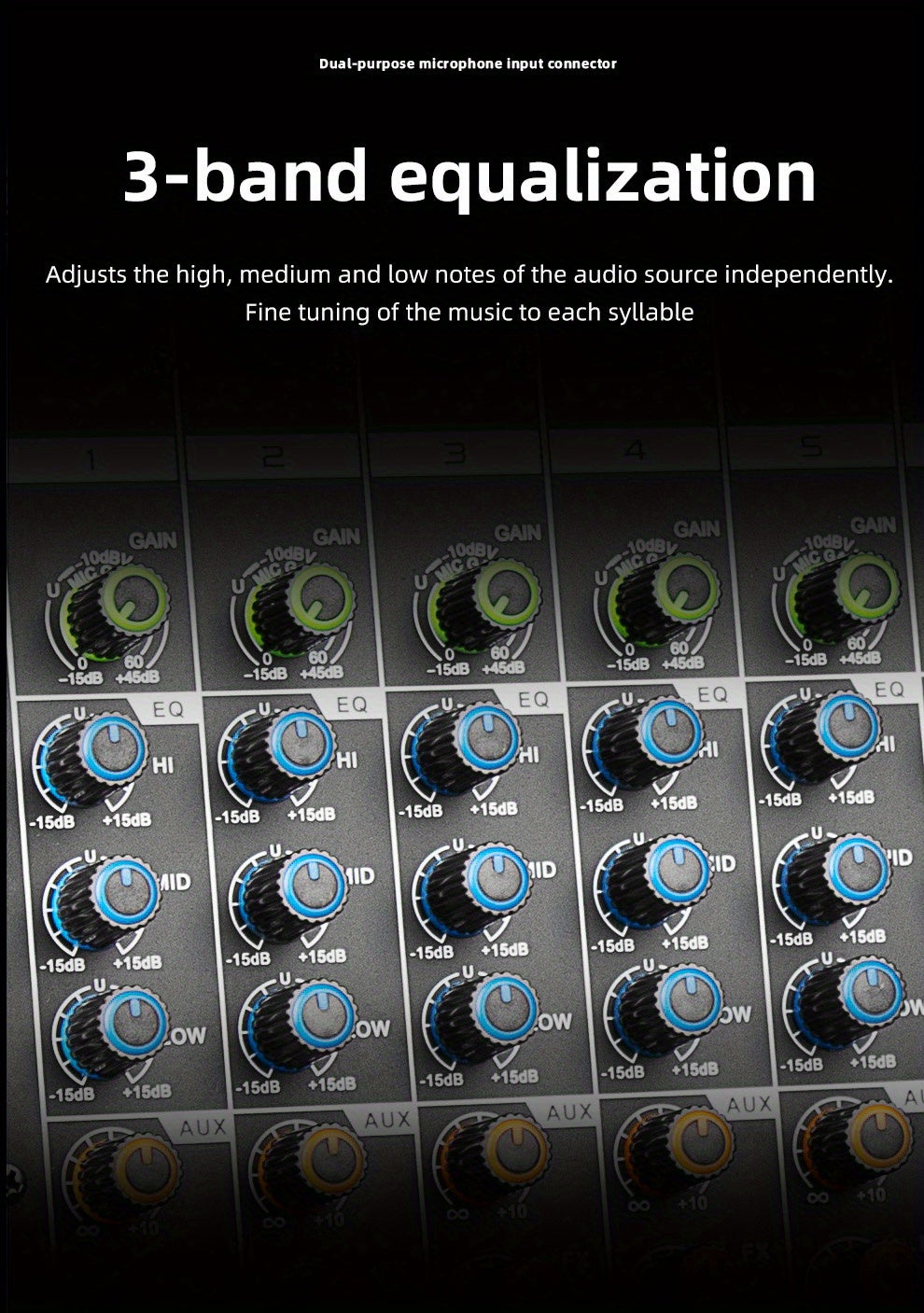 Professional 12 Channel USB Mixer with 256 Reverb Effects And 48V Phantom Power Supply Supporting Wireless Connection on Mobile Phones - Leading The Music Trend!