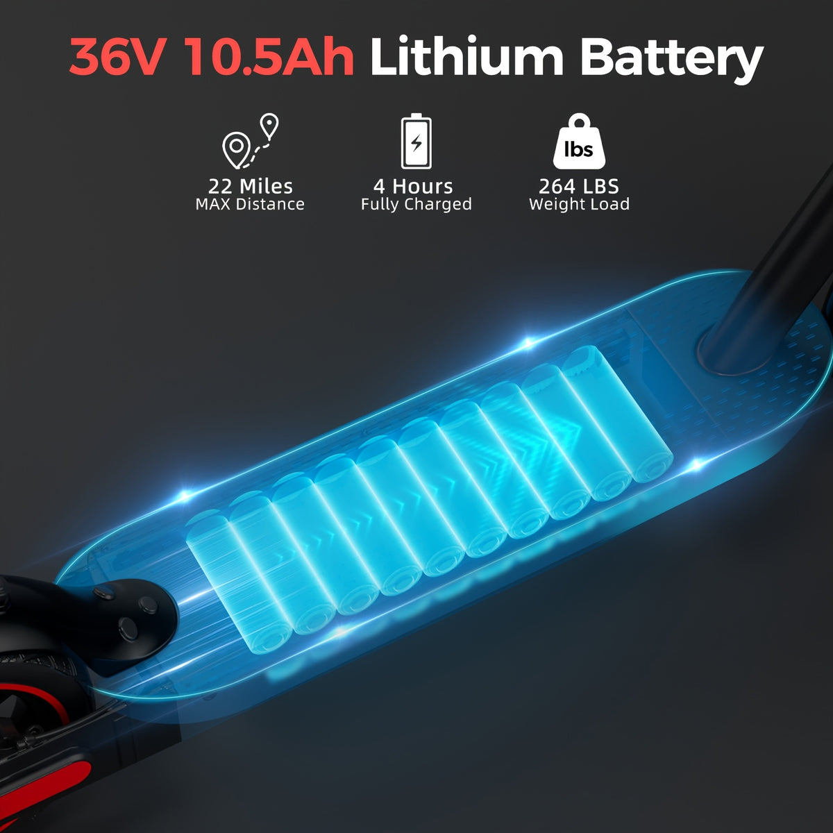 V10 Electric Scooter, 500W Foldable E-Scooter with 10" Tires, 36V Electric Scooter, 28 Miles Long Range, Portable And Compact Design for Adults US Stock