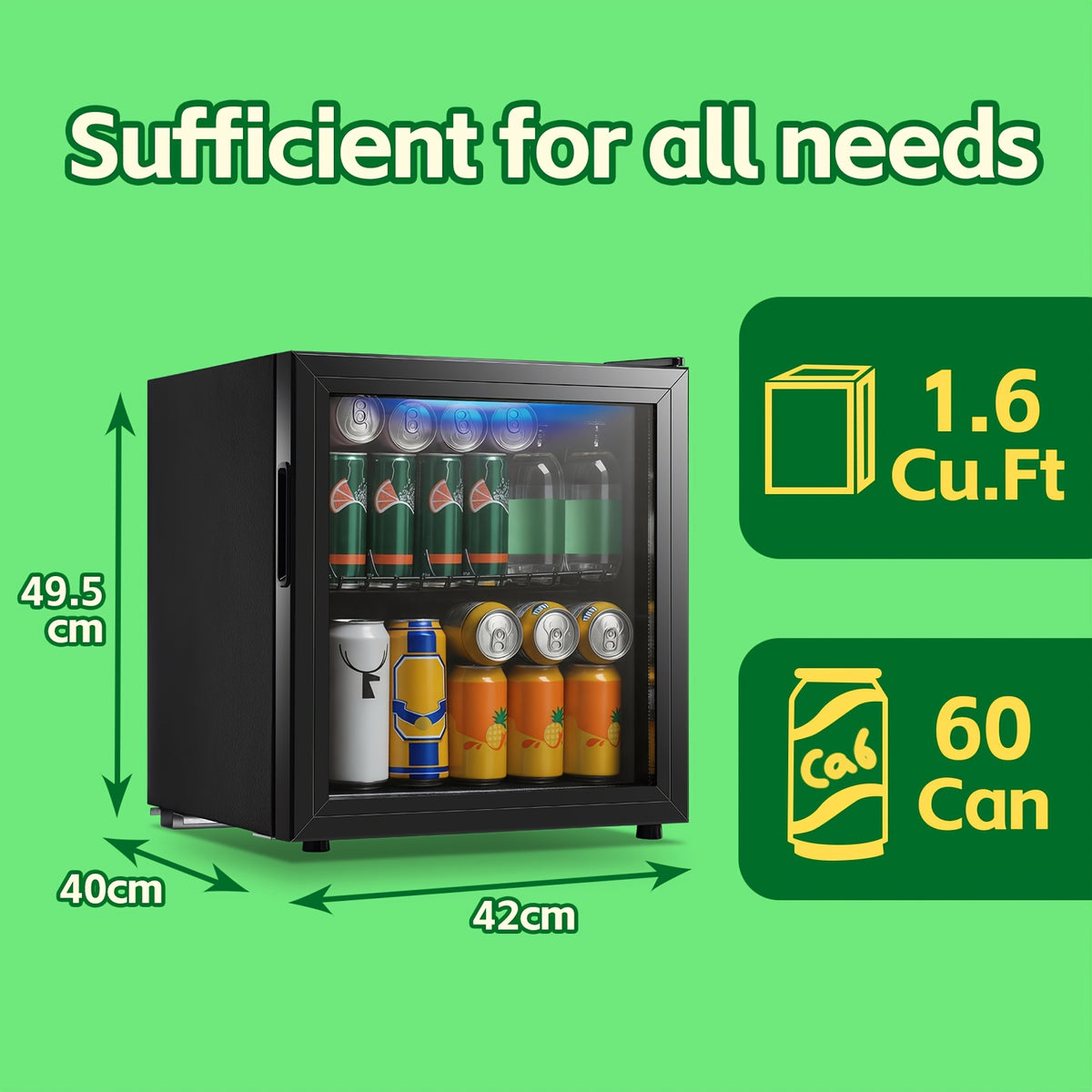 WANAI 3.5 Cu.Ft. Mini Beverage Fridge for Wine, 150 Can Small Wine Cooler for Home and Bar, Electronic Temperature Knob Control