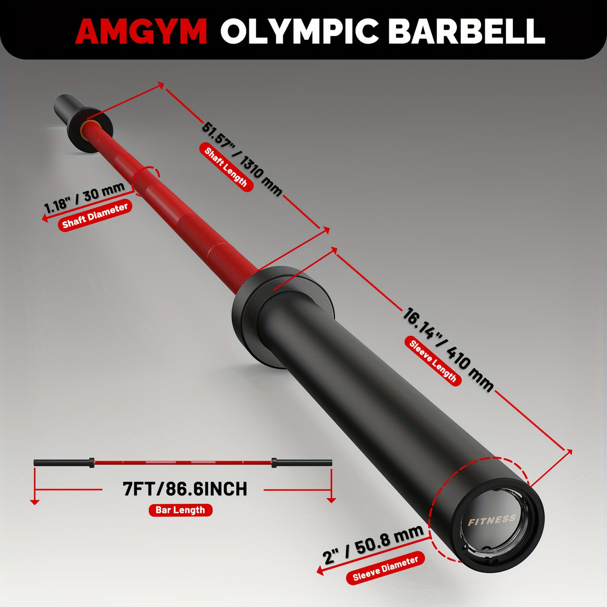 7ft Barbell, Weight Bar for Weightlifting And Powerlifting, Pro 45lb Barbell for Bench Press, 1000LBS Strength Training Bar Fit 2" Standard Weights Home Gym