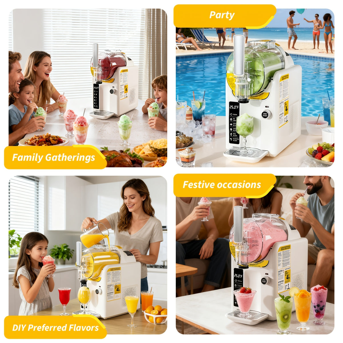 2in 1 Ice Cream Maker Slushie Machine for Home - 88oz Slushy Machine Maker No Ice Needed Self Cleaning, Frozen Drink Machine, 5 Preset for Soft Ice Cream, Slushies, Margarita, Frappes, Milkshakes
