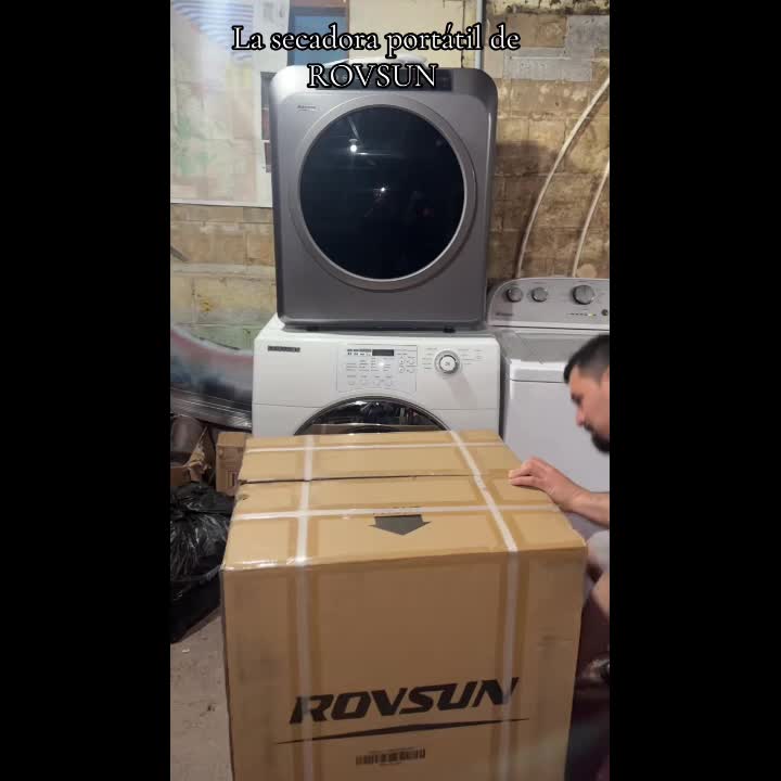 MEFEIR Compact Clothes Dryer - 3.5 Cu.Ft Portable Laundry w/ LCD Touch Controls, Stainless Steel Drum, 13.2Lb Capacity for Apartments & Dorms, 110V Classic White w/ Wheels