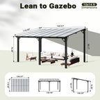 Wall-Mounted Pergola by VIWAT — Modular Splicable Design and Sloped Panel Roof for Patios and Decks, Gray