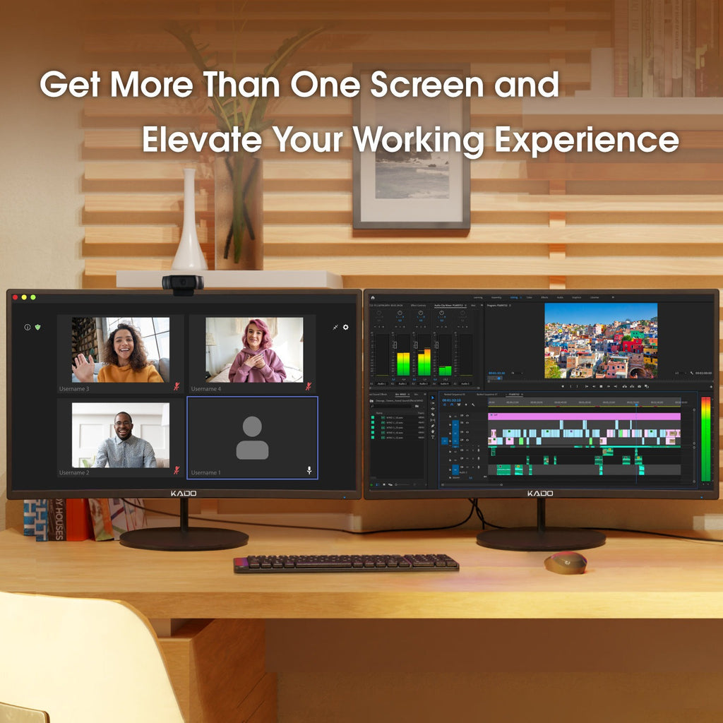 Kado by Sceptre Dual Monitor Setup - 2-Pack 27" 1920x1080 Computer Monitor 75Hz VESA Mount Office Gaming Built-in Speakers
