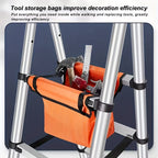6.5-foot 7-Step Telescoping Ladder - Anti-Shake and Anti-Slip Portable Folding Ladder - Walkable A-Frame Household and Outdoor Work Multi-Purpose Ladder, 330 Pounds per Step
