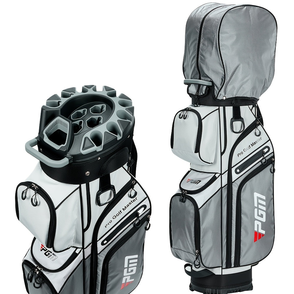 PGM Black Golf Cart Bag, 14 Way Silent Top Divider Premium Golf Bag with Ergonomic Handles & Rain Crove