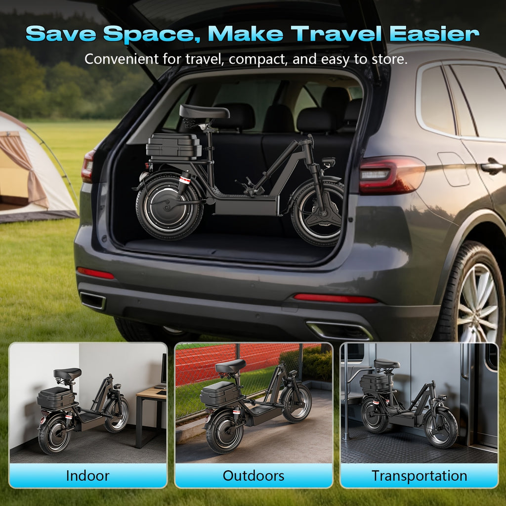 749W Powerful Motor Electric Scooter, 48V 18Ah Large Battery, 35 Miles Long Range, Detachable Rear Storage Box, Perfect for Commute Travel Shopping Campus