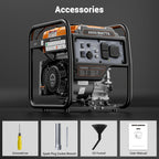 4000W Portable Inverter Generator, Low Noise Technology, 30A RV Outlet, Suitable for Home Emergencies, Emergency Use, and Camping, Can Handle Extreme Snowstorms and Hurricanes, Complies with EPA Standards