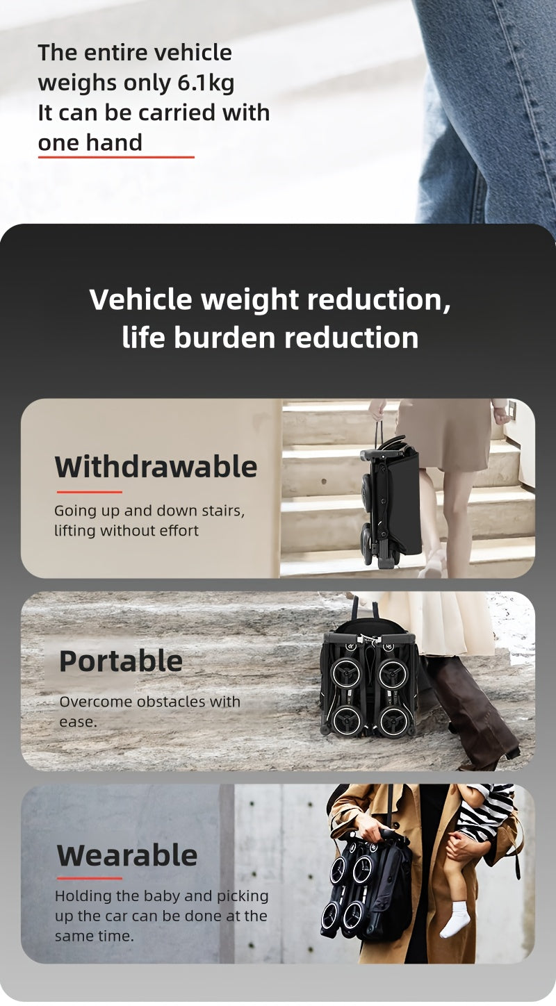 gb POCKIT 3H Ultra-Light Foldable Stroller | 13.01LB Portable Baby Pushchair with All-Terrain Wheels, One-Touch Fold/Brake, Storage Basket, Sunshade Canopy & Baby Handle, Gift Box Packaging, For Halloween, Thanksgiving, Christmas