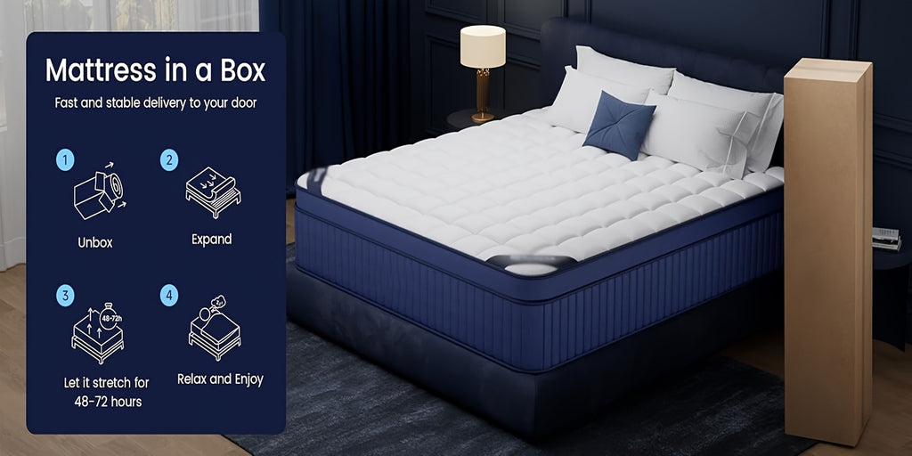 12/14-inch, Double Bed, Full Bed, Queen Bed, King Bed, Memory Foam Spring Mattress, Hybrid Mattress, Medium Firmness, Lumbar Support, Suitable For Home Bedrooms And Hotels, Boxed