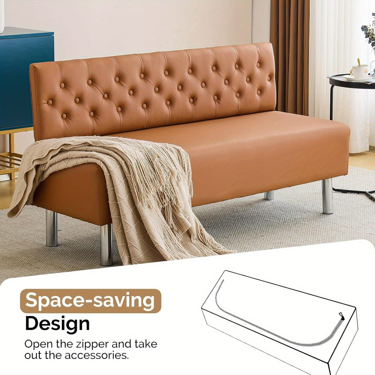 LEADZM Waiting Room Bench with Back, 58.6'' Office Guest Chair Upholstered Reception Seating, Lobby Furniture for Beauty Salon Barbershop Airport Bank Hall Room Conference, Button Tufted
