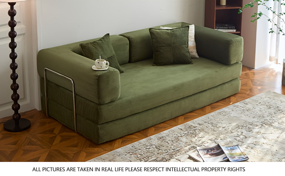 Boneless Sofa Bed, Modern Cloud Couch Folding Sofa Bed, Modular Sofa In A Box Compressed Memory Foam Sofa with Washable Sofa Cover for Living Room, Bedroom, Apartment