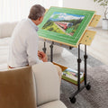 Puzzle Table with Legs, Adjustable 5-Tilting-Angle Board with 6 Drawers & Cover, 35"x 26" Wooden Puzzle Board with 4 Wheels for Adults