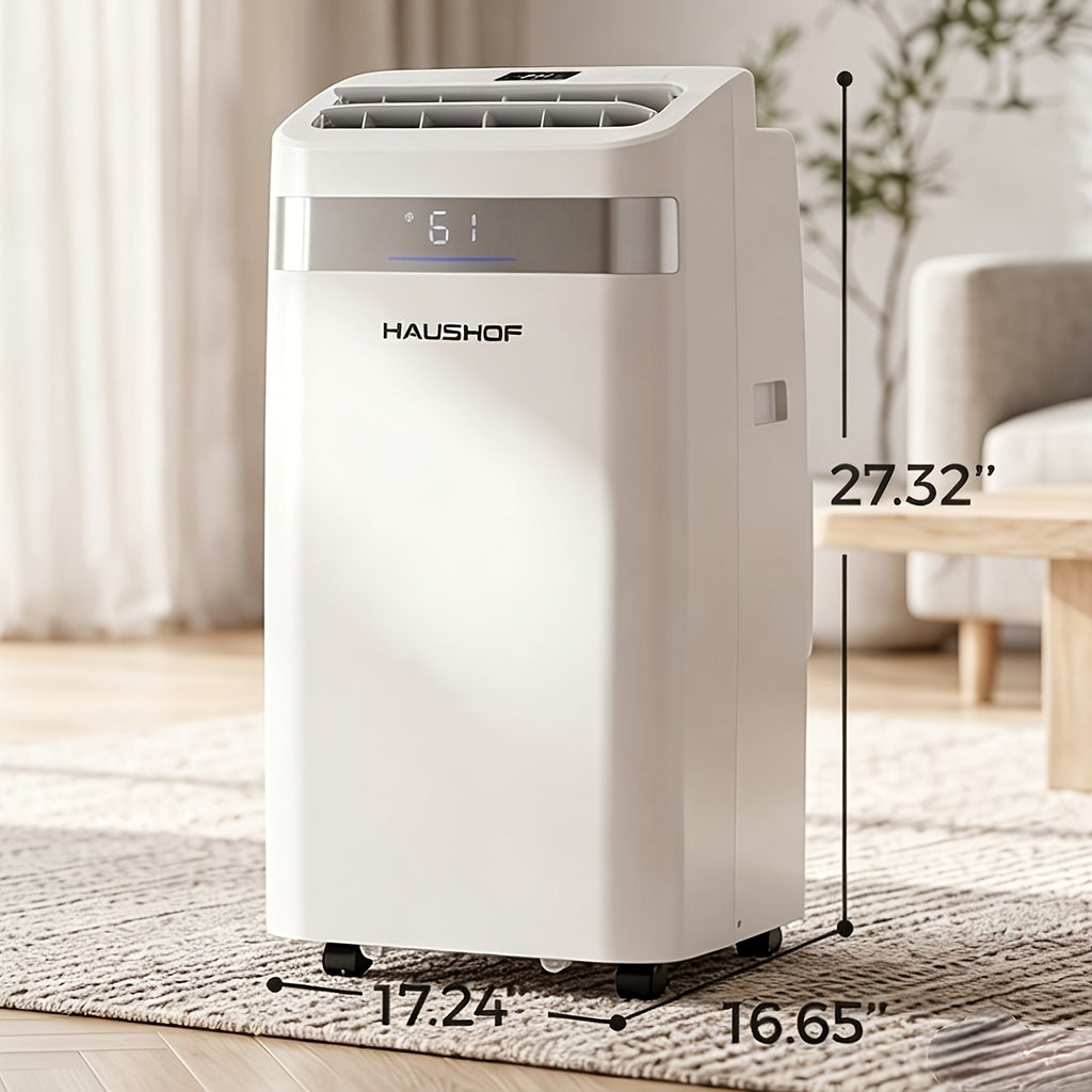 12000/14000 BTU Portable Air Conditioner, 4-In-1 Compact AC Unit for Home/Office, Cooling, Fan, Dry & Sleep Mode, AC with Auto Swing, Remote Control & Window Kit Included