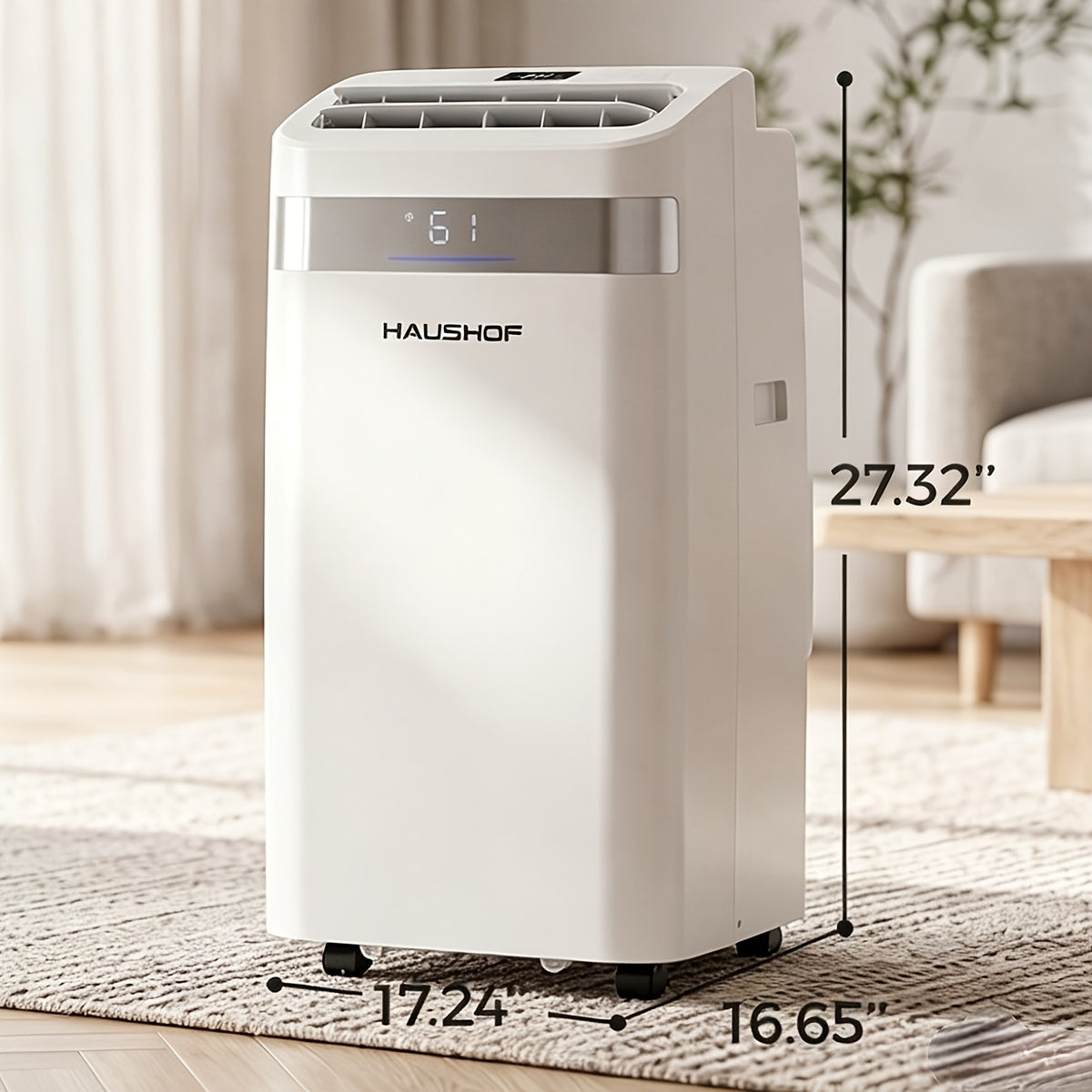 12000/14000 BTU Portable Air Conditioner, 4-In-1 Compact AC Unit for Home/Office, Cooling, Fan, Dry & Sleep Mode, AC with Auto Swing, Remote Control & Window Kit Included