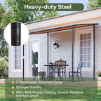8X5FT/10x6FT/12x10FT Lean-to Gazebo Pergola - Wall Mounted Outdoor Canopy With Sloped Roof, Water And UV Resistant Awning For Patio, Deck, Backyard, Garden, Khaki