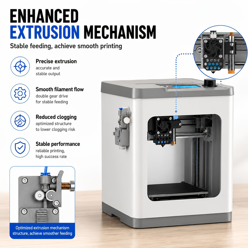 Tina2S V12 Mini 3d Printer Machine with Wi-Fi Cloud Printing, Fully Assembled Auto-Leveling 3D Printer for Beginners, Enhanced Extruder with Auto Filament Loading