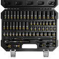 [60pcs Socket Set] BOEN 60pcs 3/8" Drive Impact Socket Set, 6-Point Sockets, Metric 6-22Mm & SAE 5/16"-3/4", Shallow & Deep Sockets, Ratchet Wrench Included, 7pcs 10Mm Sockets with Yellow Embossed Marking for Automotive Repair