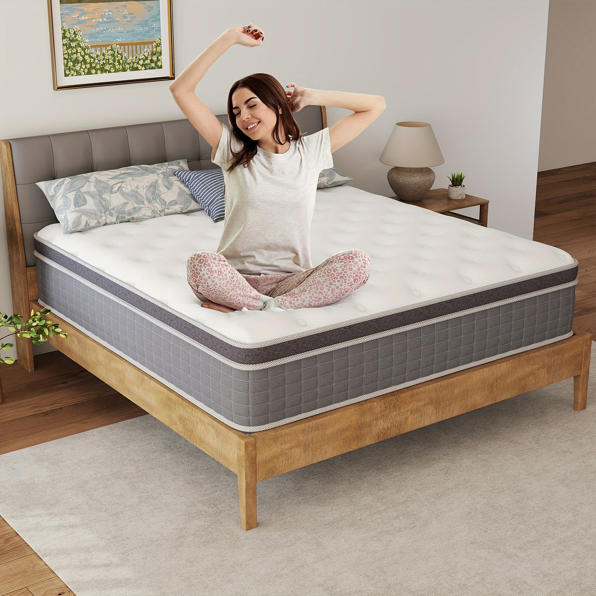 10/12/14in Twin, Full, Queen, King, Mattress Memony Foam And Spring, Hybrid Mattress, Medium Firmness, Lumbar Support, for Home RoomsHotels, Boxed