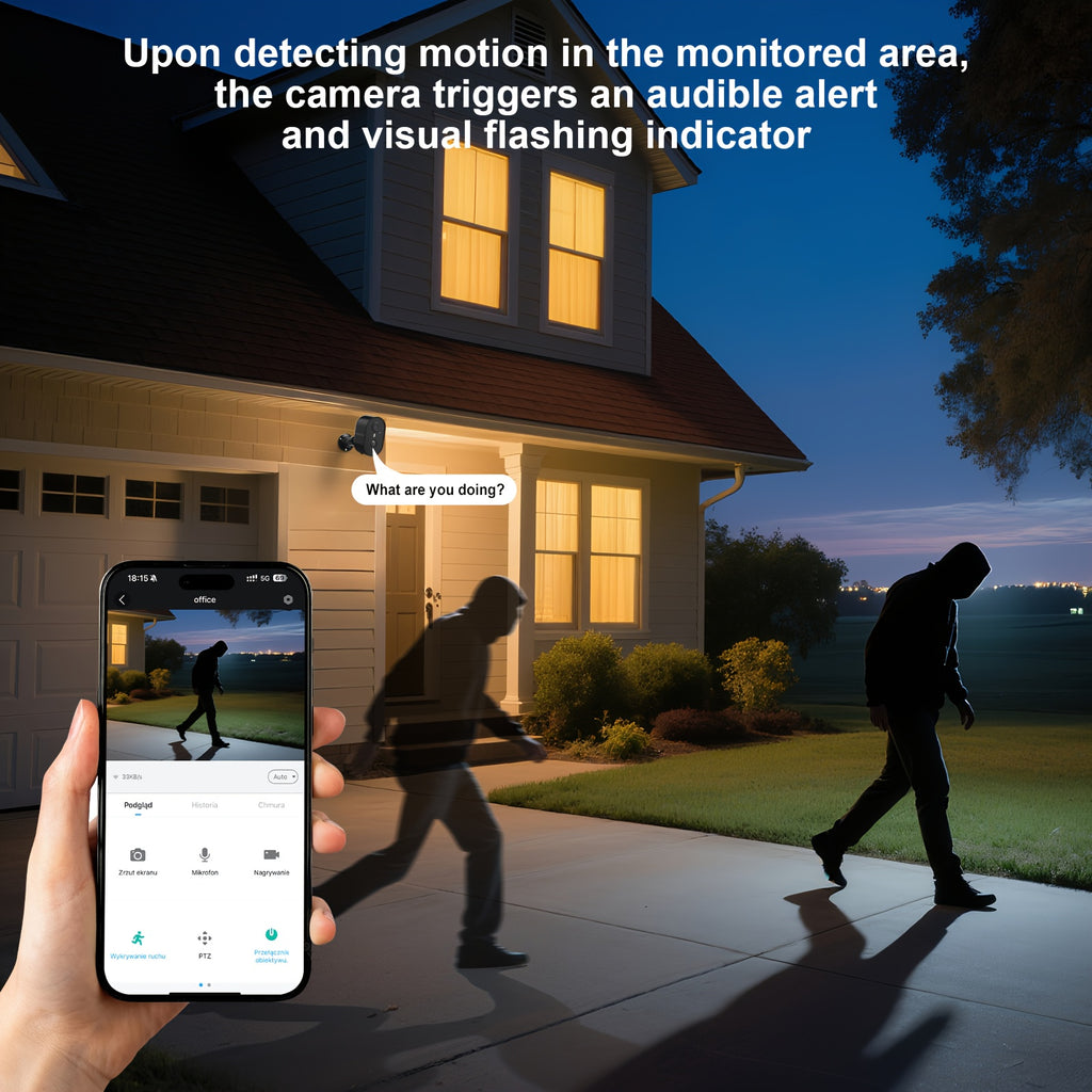 4MP Outdoor Camera with Battery Backup, Wireless Surveillance System Suitable for /Business, PIR Motion Detection, Color Night Vision, Alexa Compatible, SD/Cloud Storage, 2-Way Audio, Mobile App