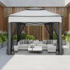 12ft×12ft/11x11ft Pop-up Patio Gazebo, Outdoor Gazebo with Mosquito Net, Double Roof Ventilation, 121 Square Feet Shade, Suitable for Lawns, Gardens, Backyards, and Decks