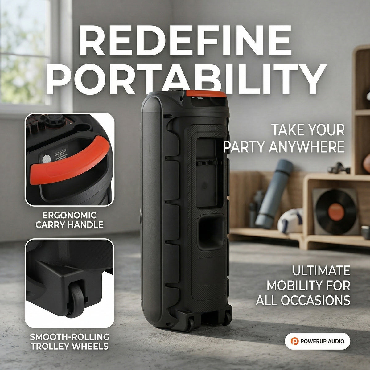 Portable Bluetooth Party Speaker with Dual 12" Woofer, Heavy Bass PA System with Remote & Microphone, USB/SD/FM/AUX Support, Powerful Sound for Home, Outdoor Parties, Karaoke & Events