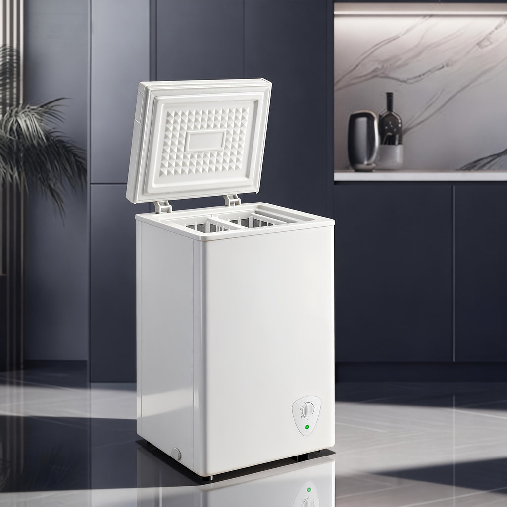 [Small Deep Freezer] 2.5 Cu.Ft Chest Freezer With 2 Removable Baskets, Small Deep Freezer Adjustable 7 Thermostat, Quiet Mini Freezer Free-Standing Top Door, Energy Saving For Apartmen, Garage, Basement, Dorm, Home