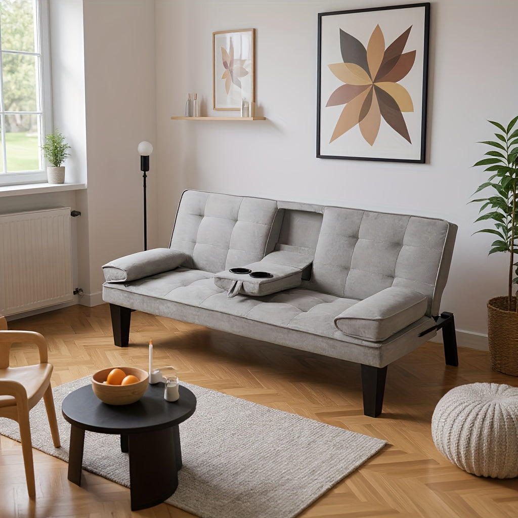 Foldable Sofa Bed with Frame & Fabric Upholstery - Space-Saving Convertible Bed/Sofa for Small Apartments, Dorms, Studios - Modern Sleeper Sofa, Assembly, Comfortable Daybed & Night Rest for Urban Living