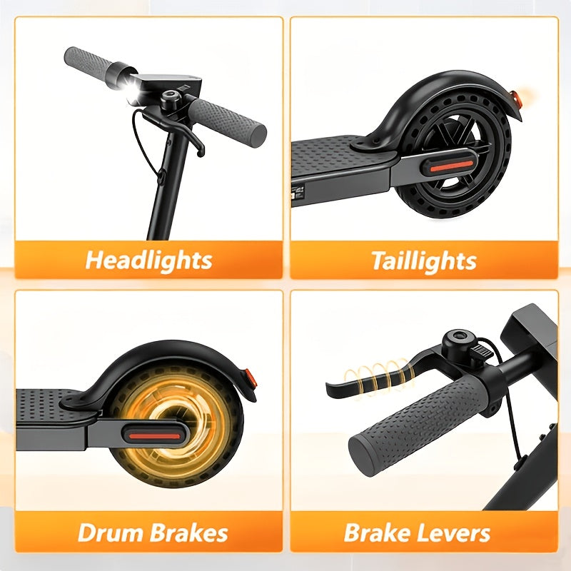 8.5-Inch Tire, Speed of 19 Miles Per Hour, Range of 18 Miles, Folding Electric Scooter with APP, Suitable for Adults And Teenagers, Portable Commuting Scooter, Ideal High-End Gift for Daily Travel